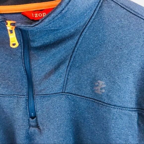Izod 1/4 zip pullover jacket blue orange sz Large - Picture 3 of 5